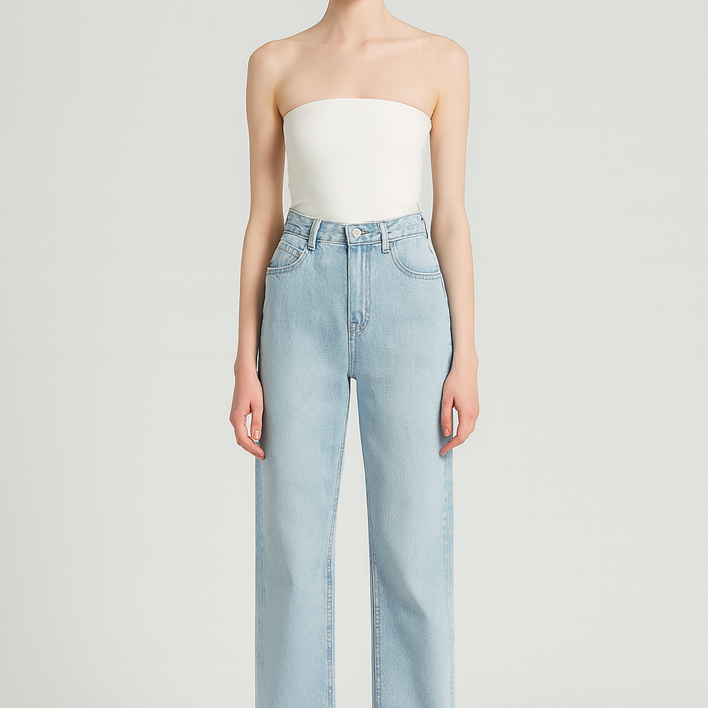 Wide-leg damejeans med høj talje – tidløs elegance
