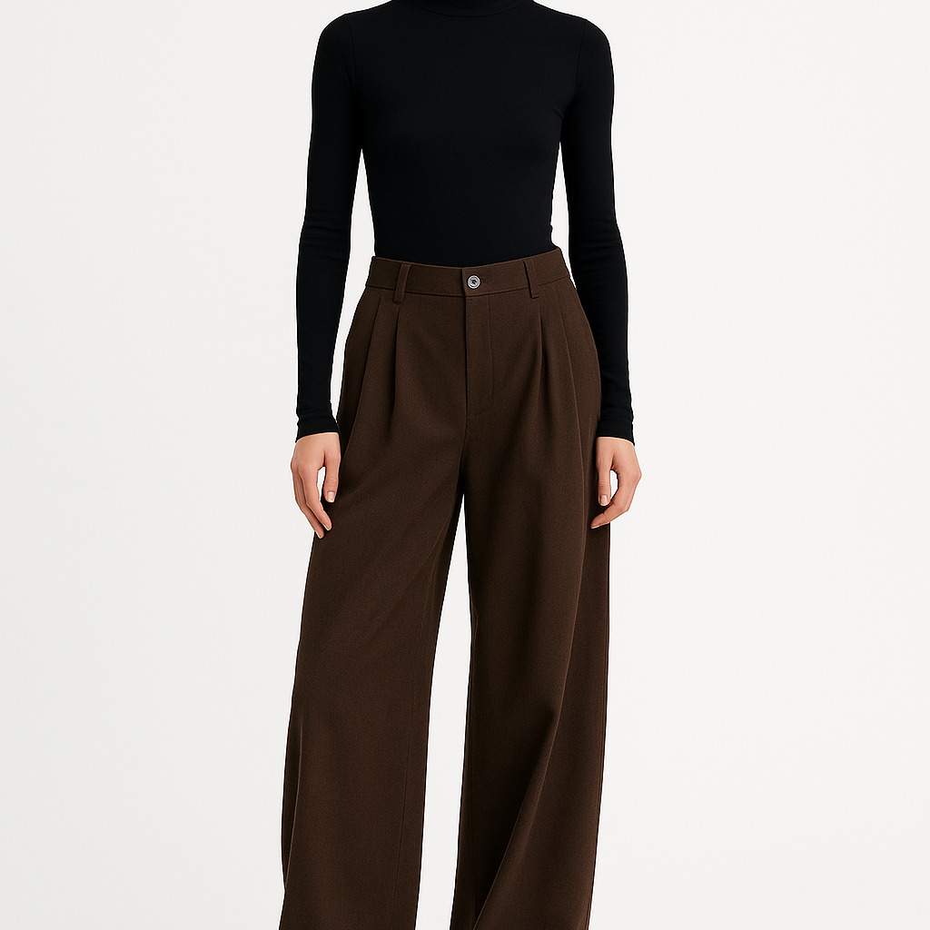 Wide-leg bukser med høj talje – oversize elegance
