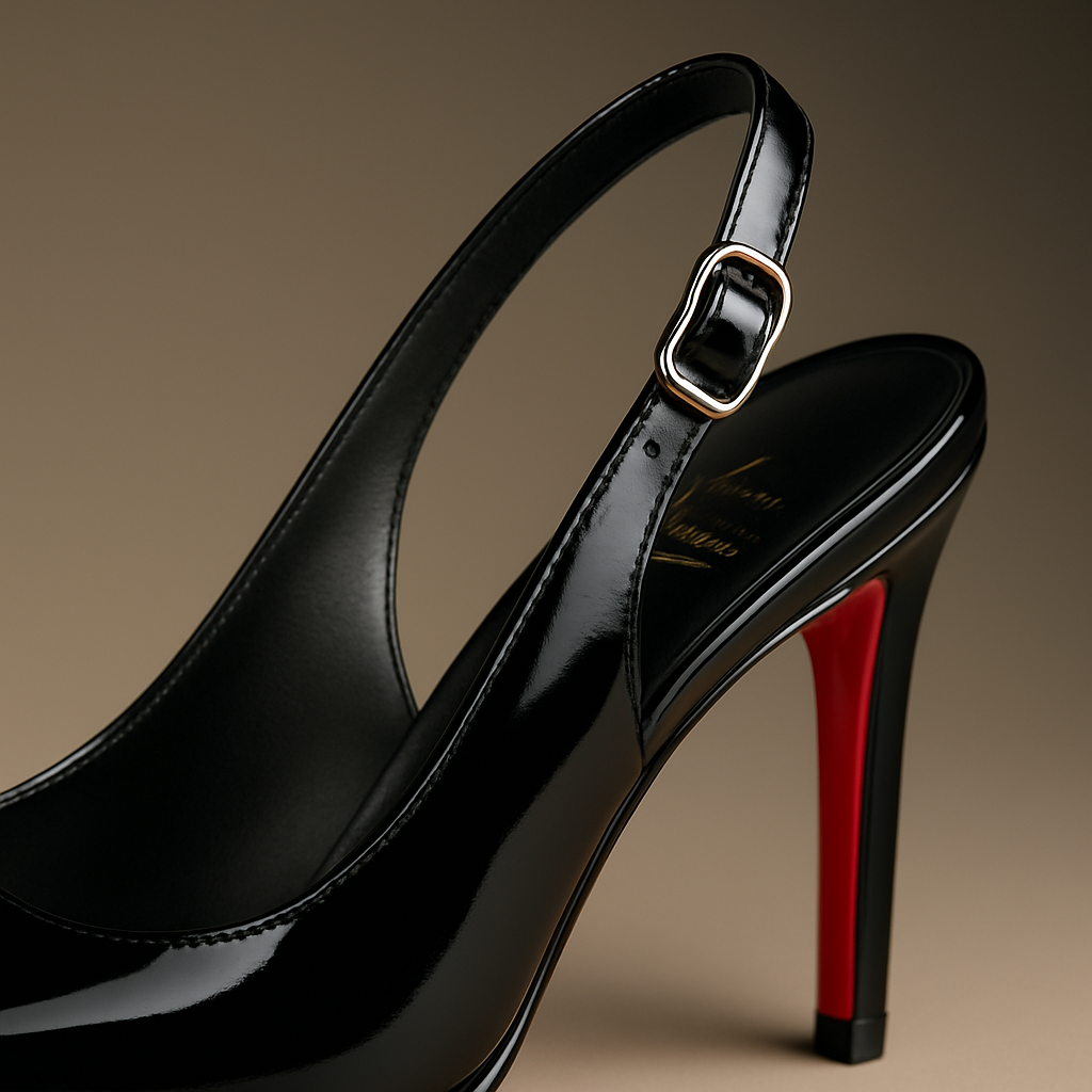 Zapatos de Salón Destalonados en Charol Negro – Stilettos con Suela Roja