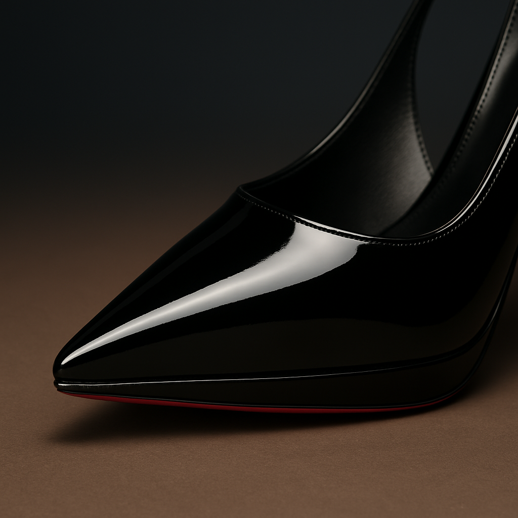 Zapatos de Salón Destalonados en Charol Negro – Stilettos con Suela Roja