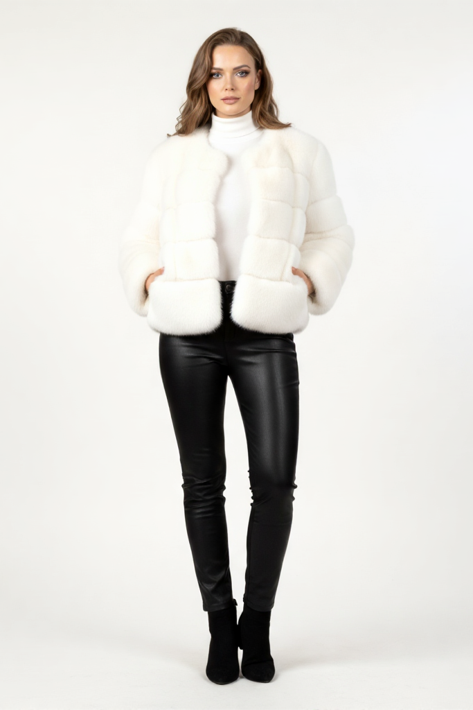 Abrigo Corto de Mujer de Pelo de Lujo - Estilo Chic