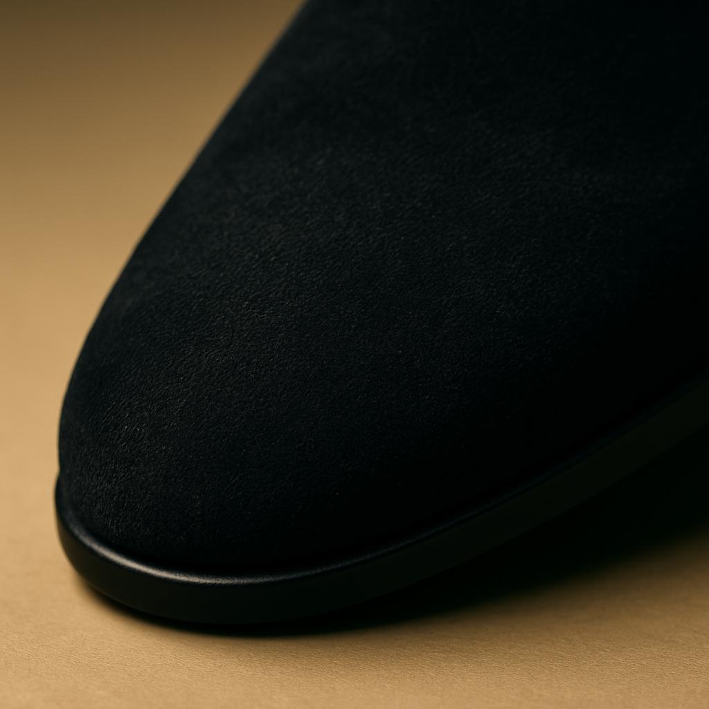 Mocasines 'Slippers' de Ante Negro Premium – Zapatos de Vestir Minimalistas