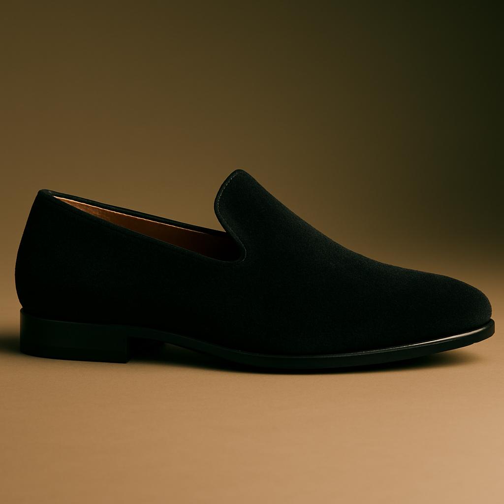 Mocasines 'Slippers' de Ante Negro Premium – Zapatos de Vestir Minimalistas