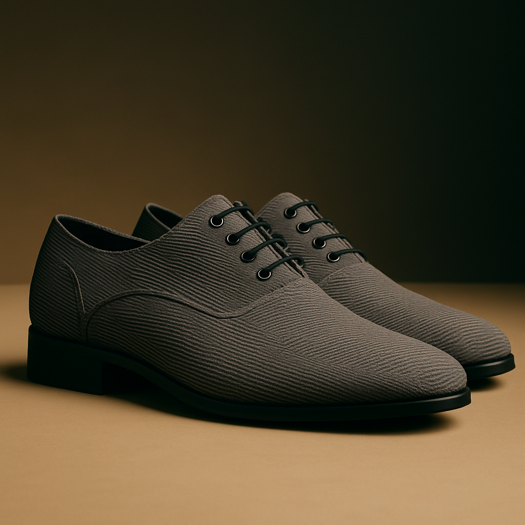 Zapatos Blücher de Hombre en Tejido Gris Texturizado – Ligeros y Transpirables