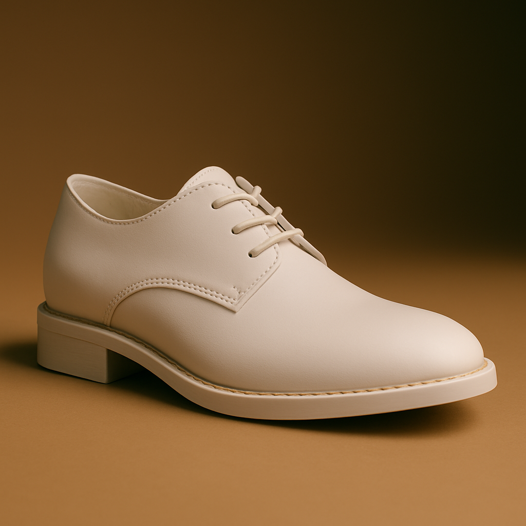 Zapatos Blücher de Hombre en Piel Blanca – Diseño Minimalista Monocolor