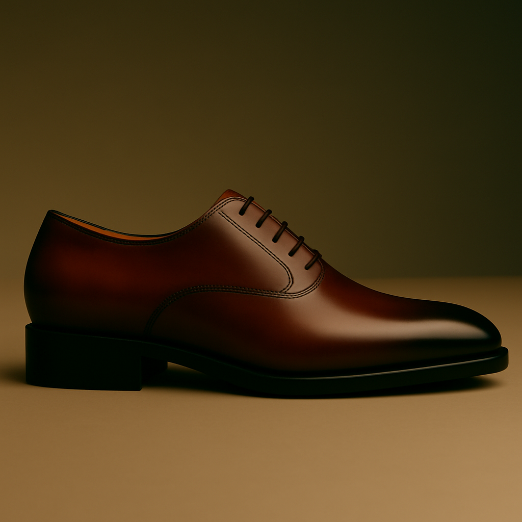 Zapatos Blücher de Hombre en Piel Caoba – Efecto Degradado y Alto Brillo