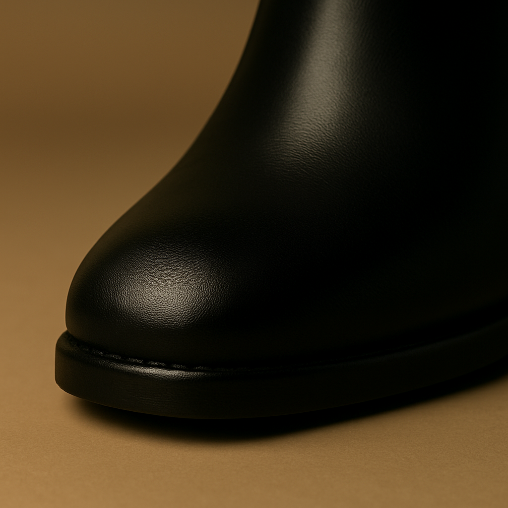 Botas Altas de Mujer en Piel Negra con Tacón Ancho – Elegancia y Confort