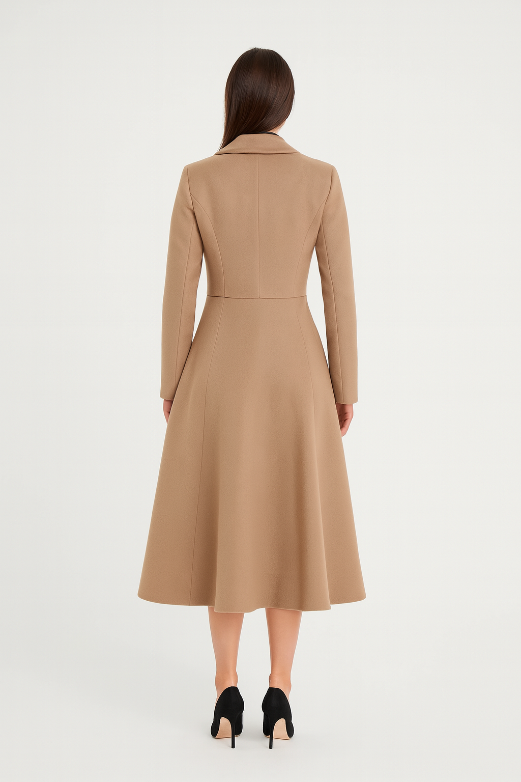 Abrigo elegante de lana para mujer – silueta en A y longitud a la rodilla