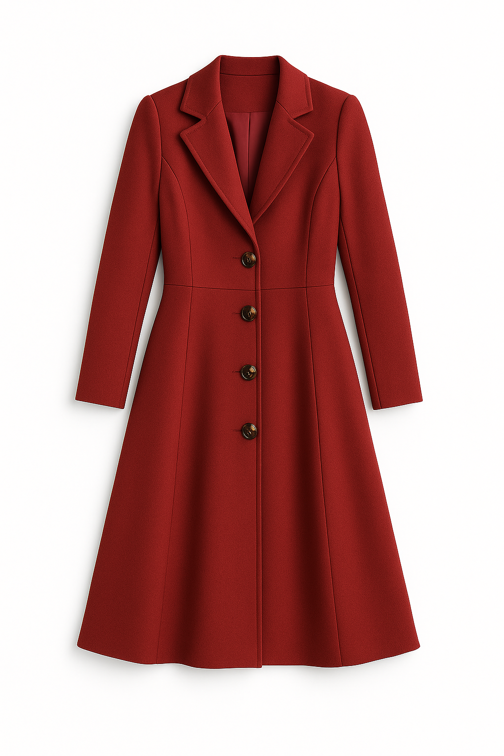 Abrigo elegante de lana para mujer – silueta en A y longitud a la rodilla