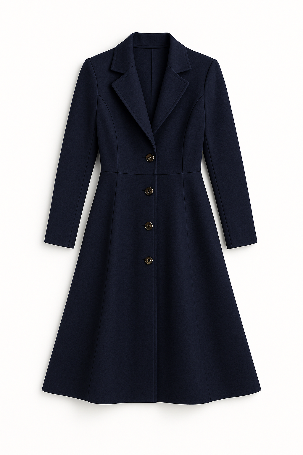 Abrigo elegante de lana para mujer – silueta en A y longitud a la rodilla