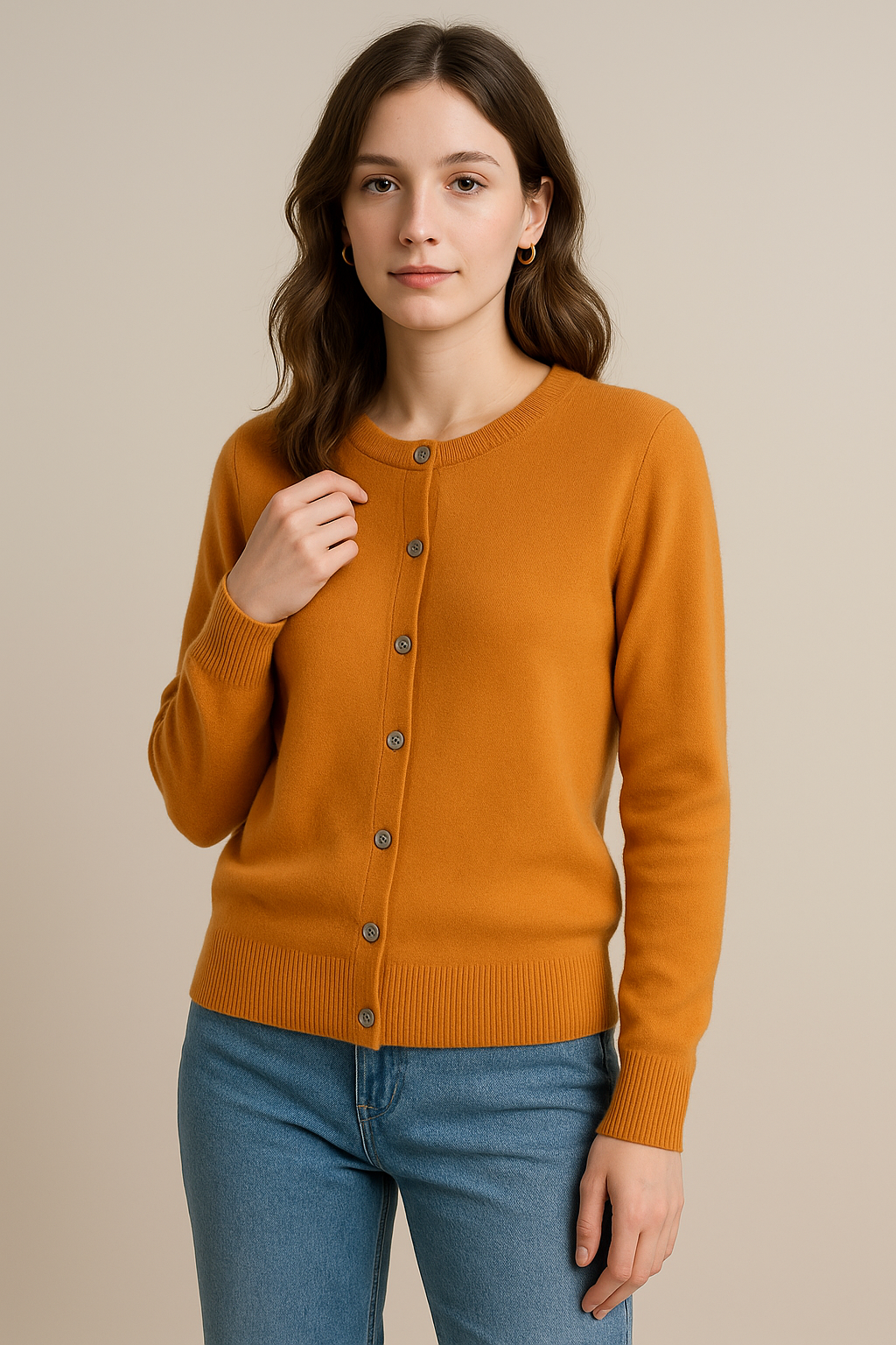 Cárdigan elegante con botones – suavidad y ajuste clásico