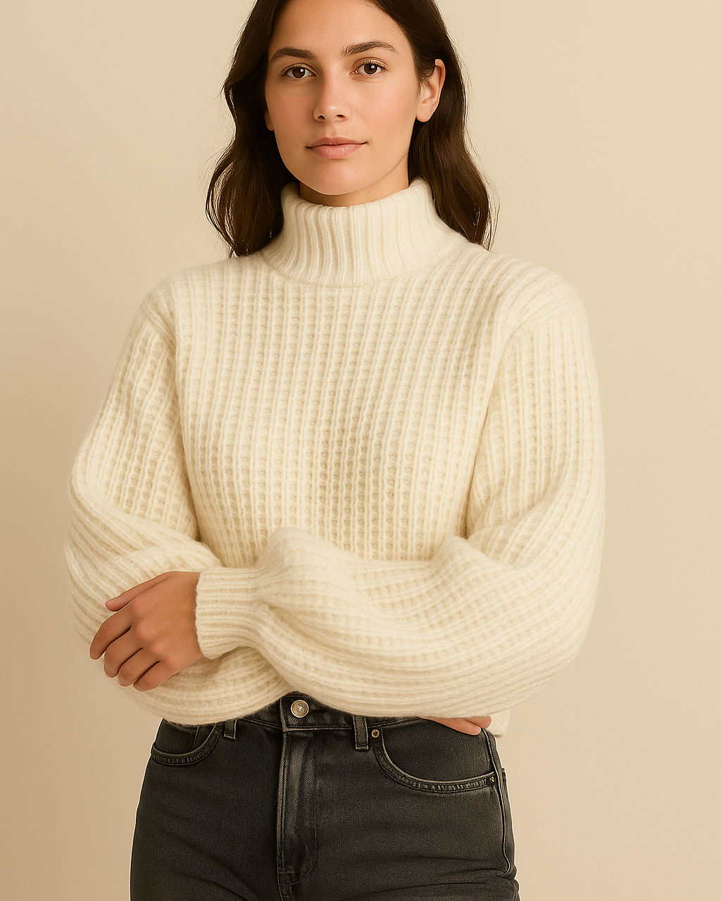 Chunky high-neck sweater – oversized komfort & tidløs stil