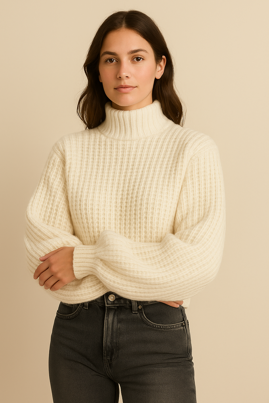 Chunky high-neck sweater – oversized komfort & tidløs stil
