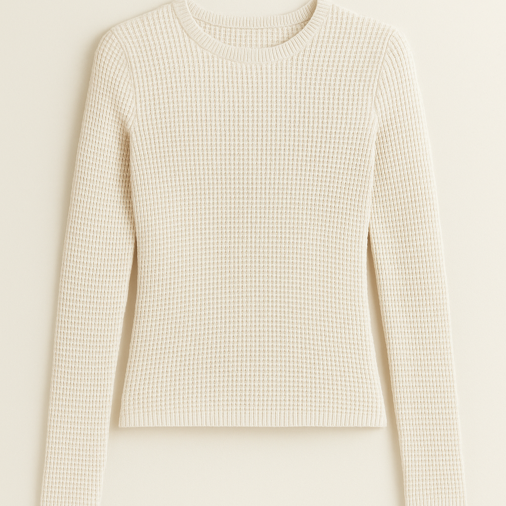 Slim-fit striktrøje med struktur – langærmet efterårsstil