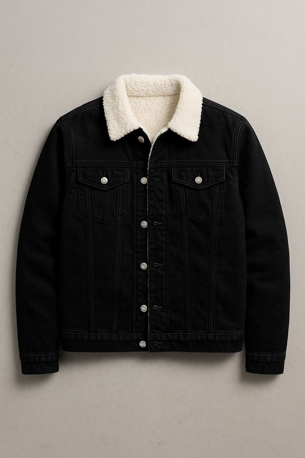 Chaqueta vaquera clásica con forro de borreguito – estilo atemporal y cálido confort