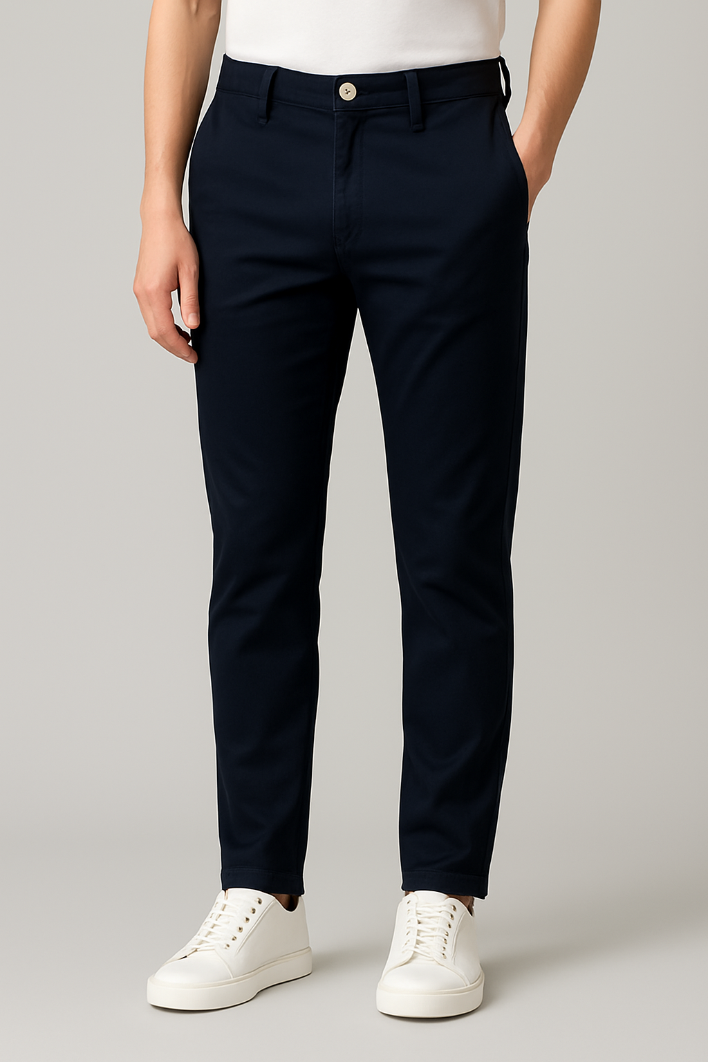 Slim-fit habitbukser til mænd – business casual & moderne komfort