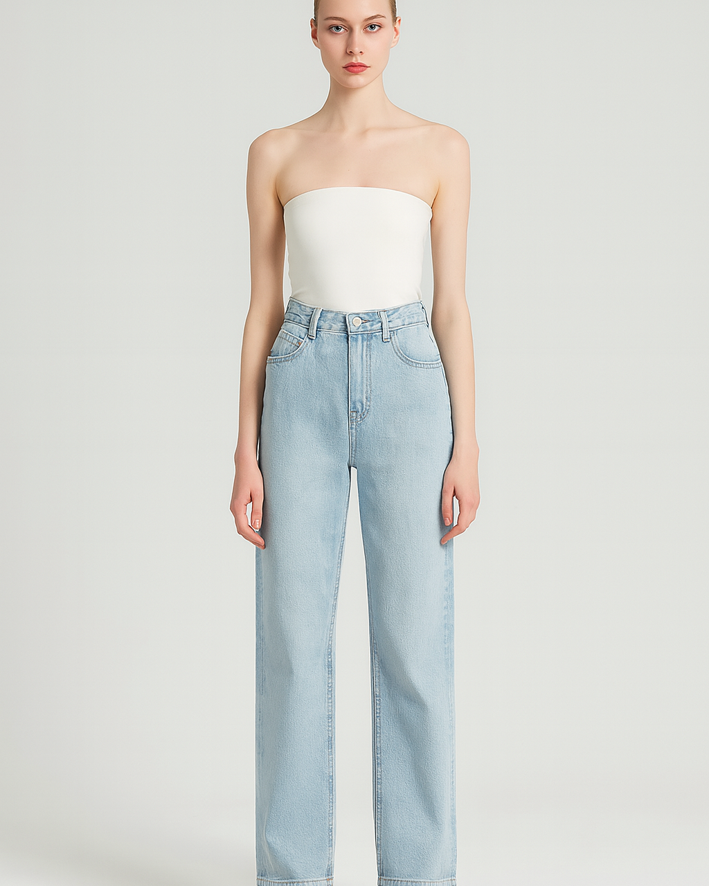 Wide-leg damejeans med høj talje – tidløs elegance