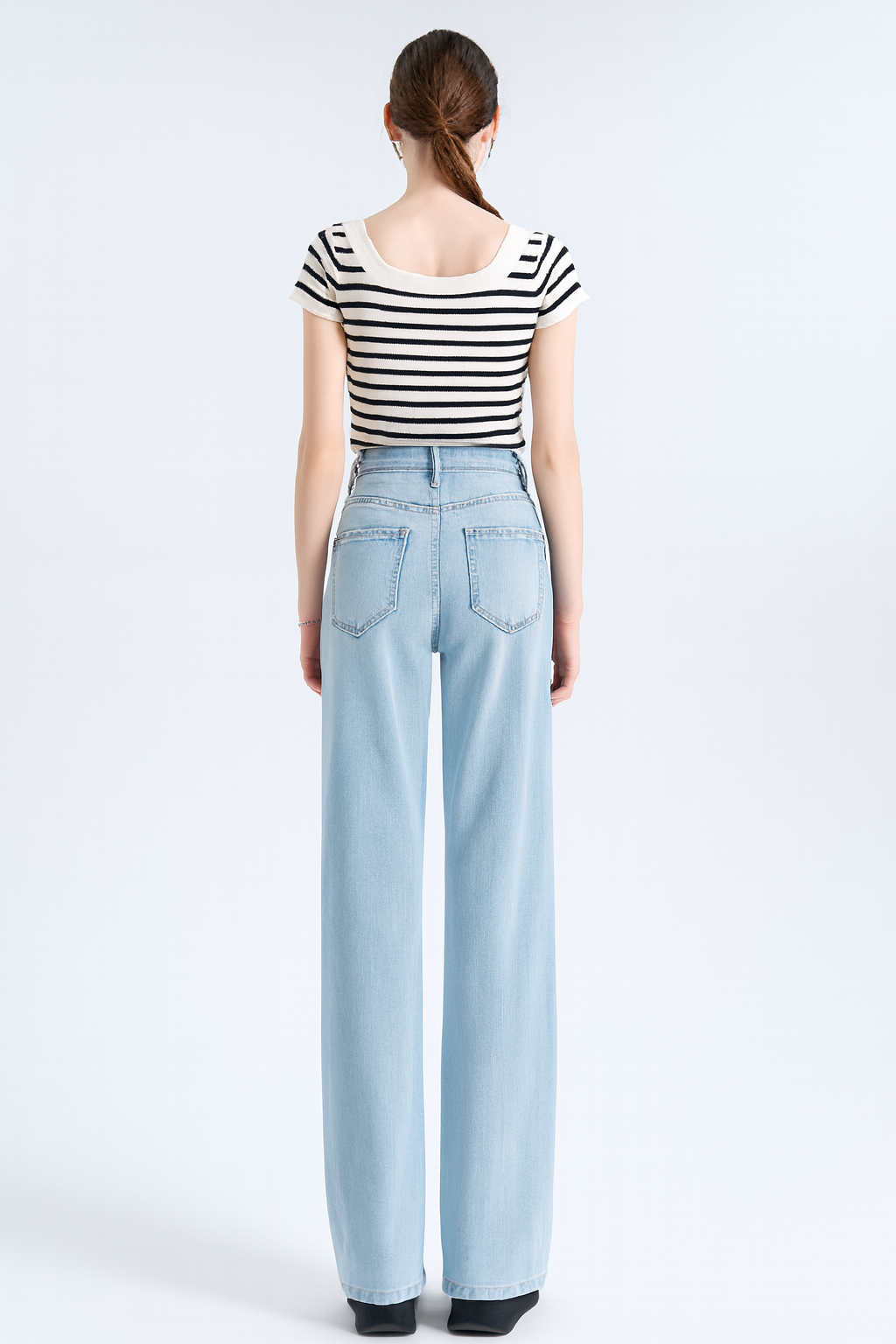 Wide-leg damejeans med høj talje – tidløs elegance