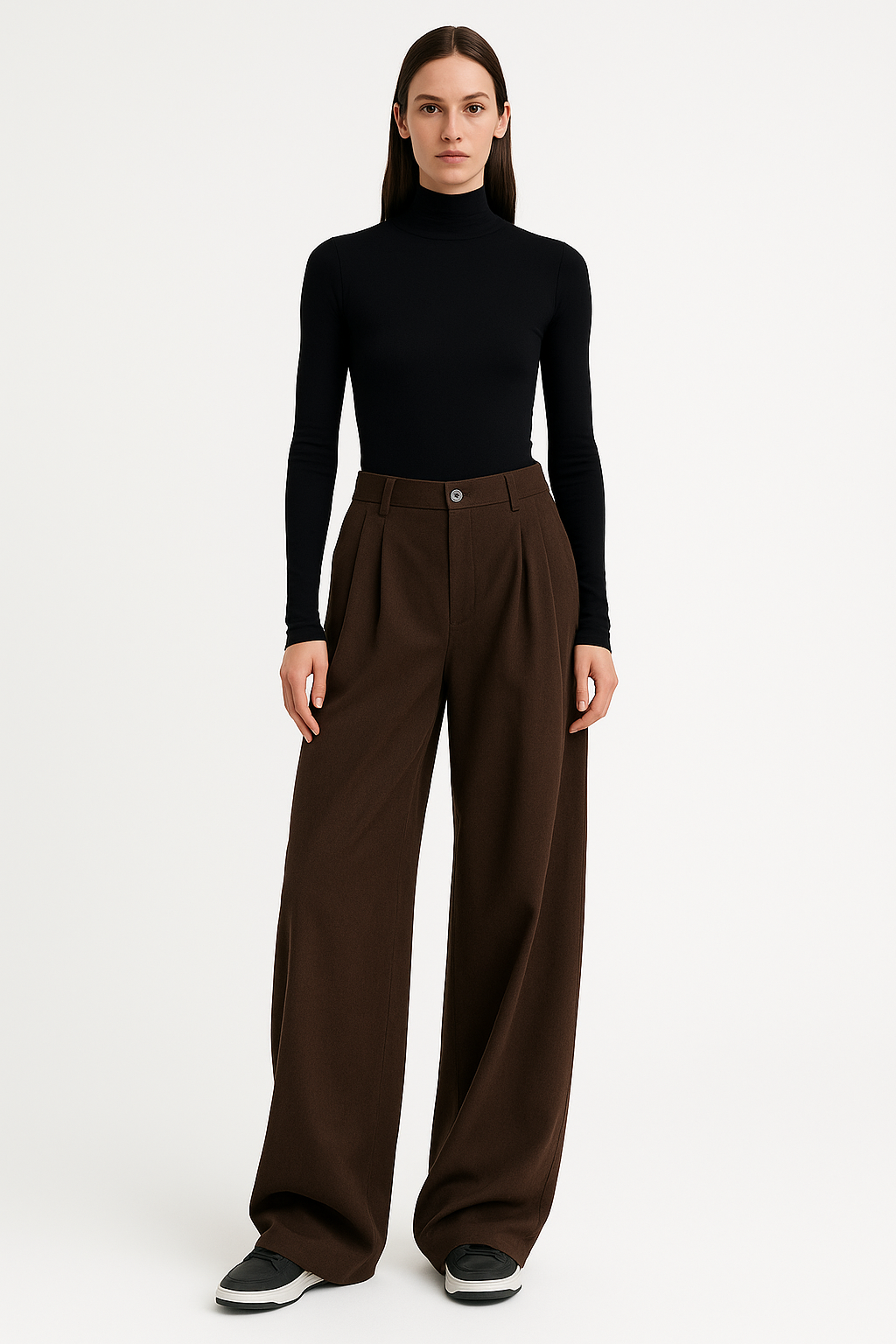 Wide-leg bukser med høj talje – oversize elegance