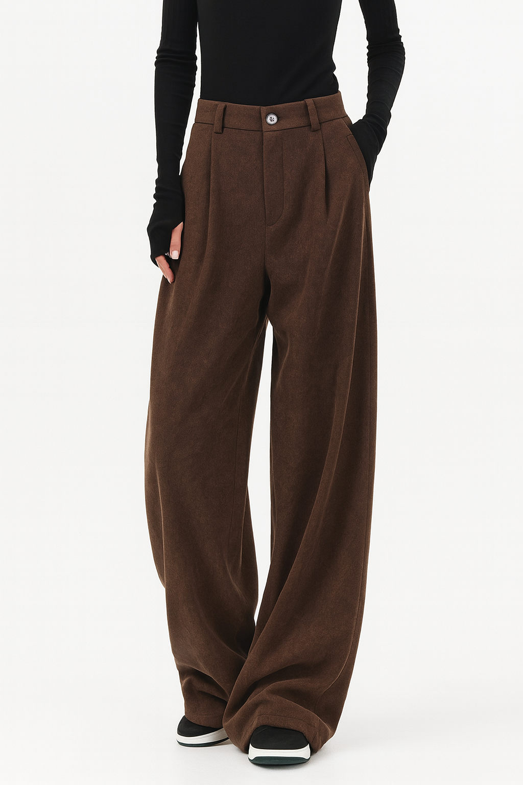 Wide-leg bukser med høj talje – oversize elegance