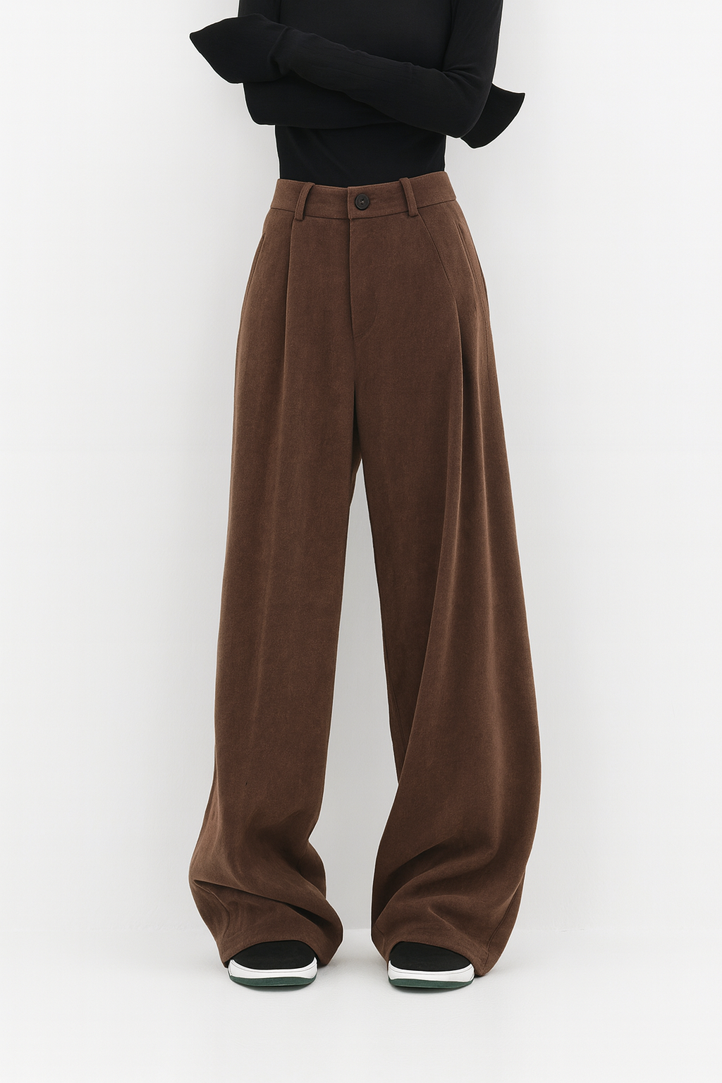 Wide-leg bukser med høj talje – oversize elegance