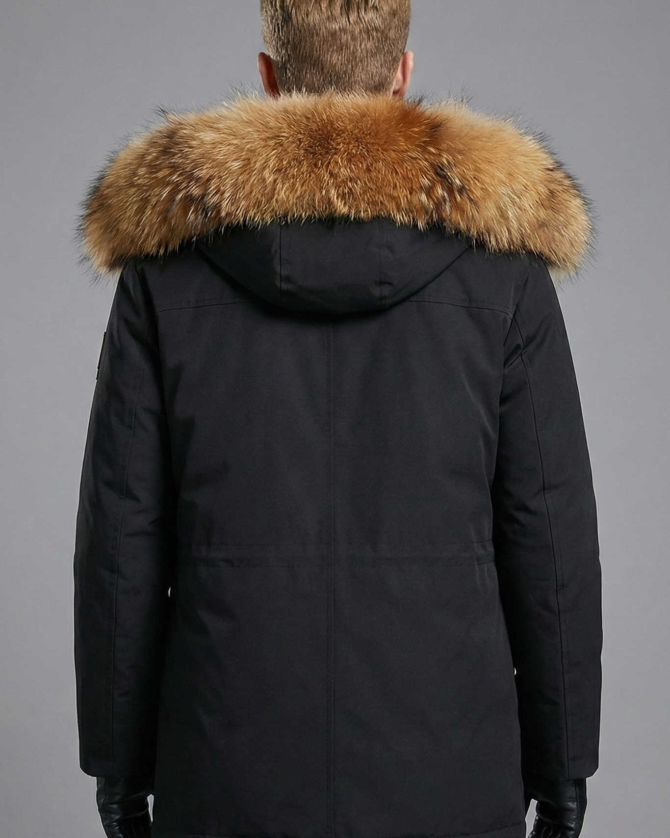 Parka Hombre Invierno Premium - Abrigo Negro con Gran Capucha y Cuello de Piel
