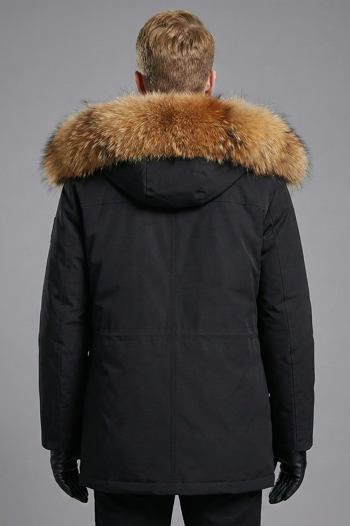 Parka Hombre Invierno Premium - Abrigo Negro con Gran Capucha y Cuello de Piel