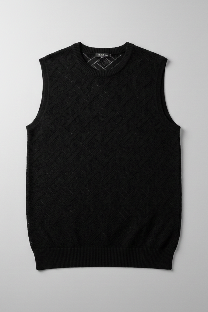 Camiseta Sin Mangas de Punto Texturizado – Estilo "Old Money" Verano