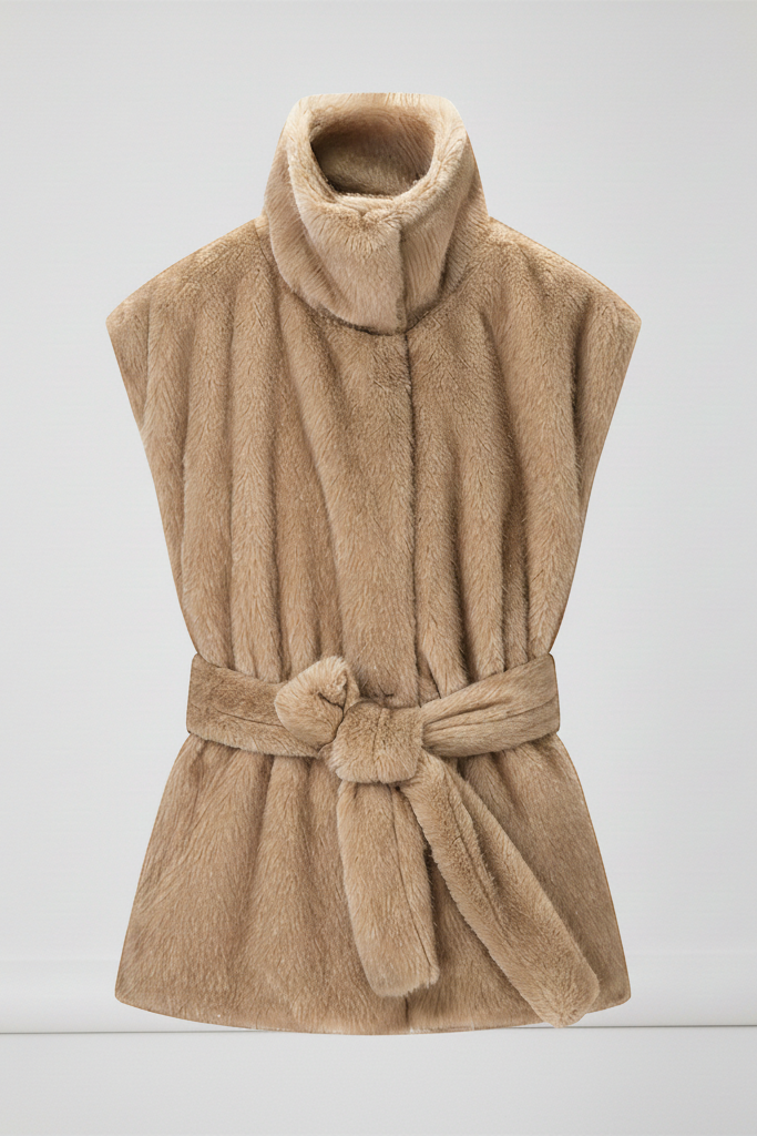 Chaleco de Piel Sintética "Mink Touch" – Diseño Minimalista con Cinturón