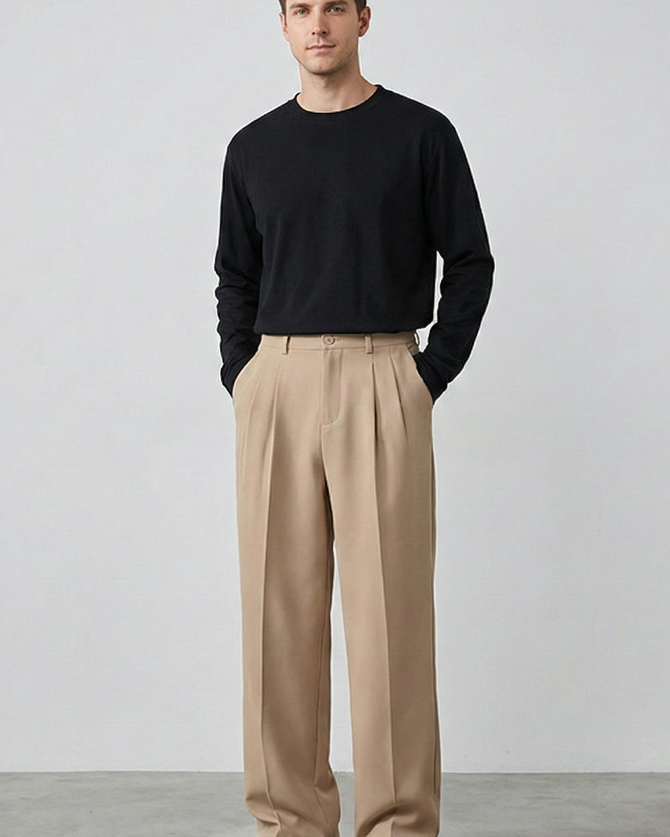 Pantalón Wide Leg de Caída Fluida – Pantalón Recto y Holgado Estilo Minimalista