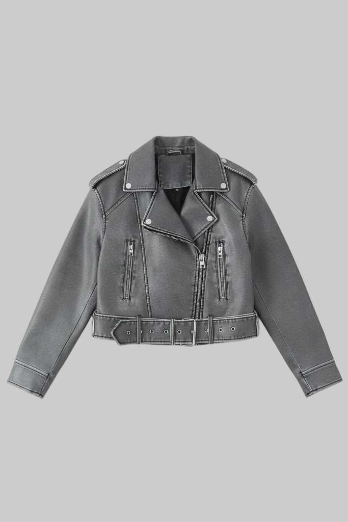 Cazadora Biker Corta – Estilo Motero Clásico