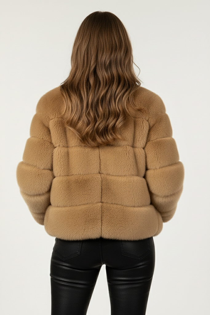 Abrigo Corto de Mujer de Pelo de Lujo - Estilo Chic