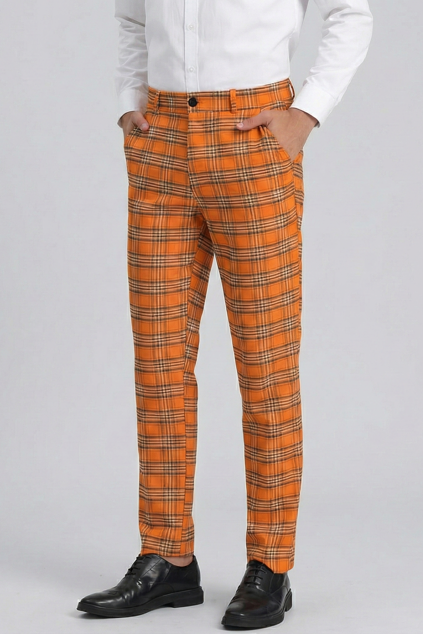 Pantalones de Vestir a Cuadros para Hombre – Pantalón Chino Elegante de Corte Moderno