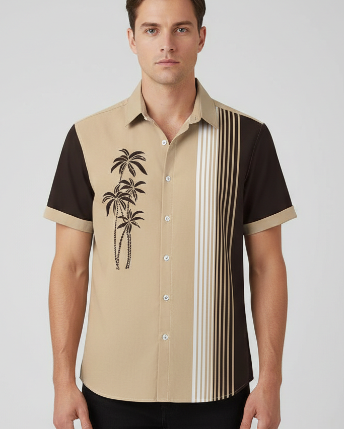 Camisa de Manga Corta – Estilo Retro Resort