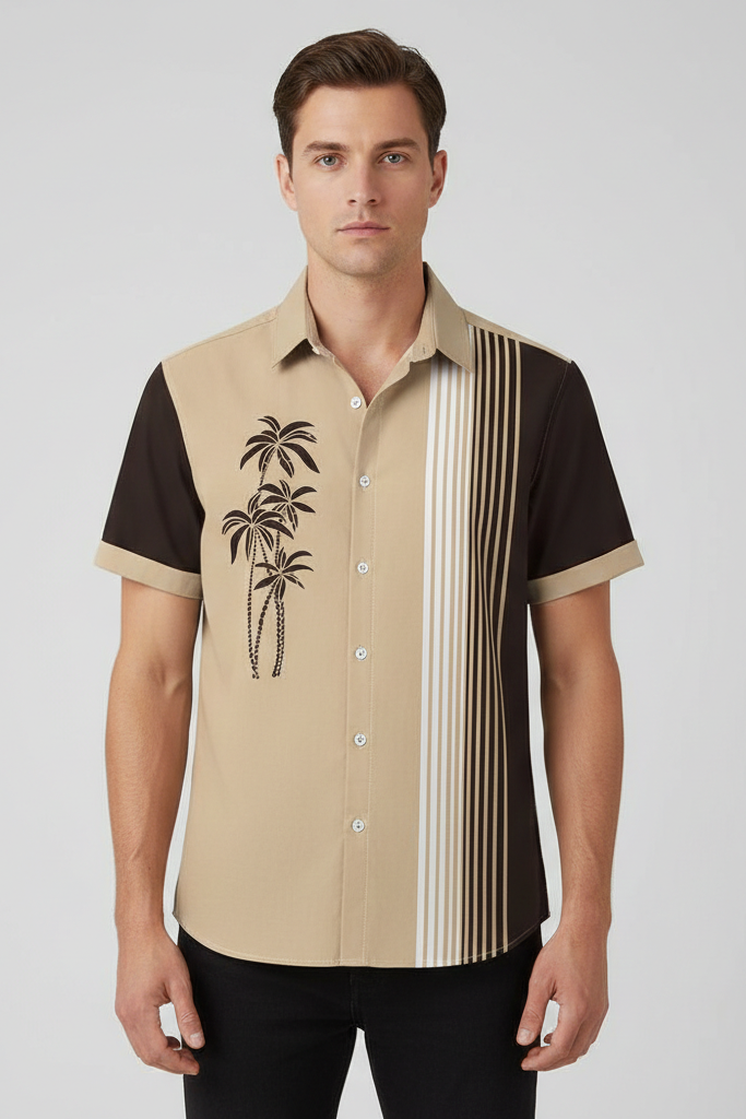Camisa de Manga Corta – Estilo Retro Resort