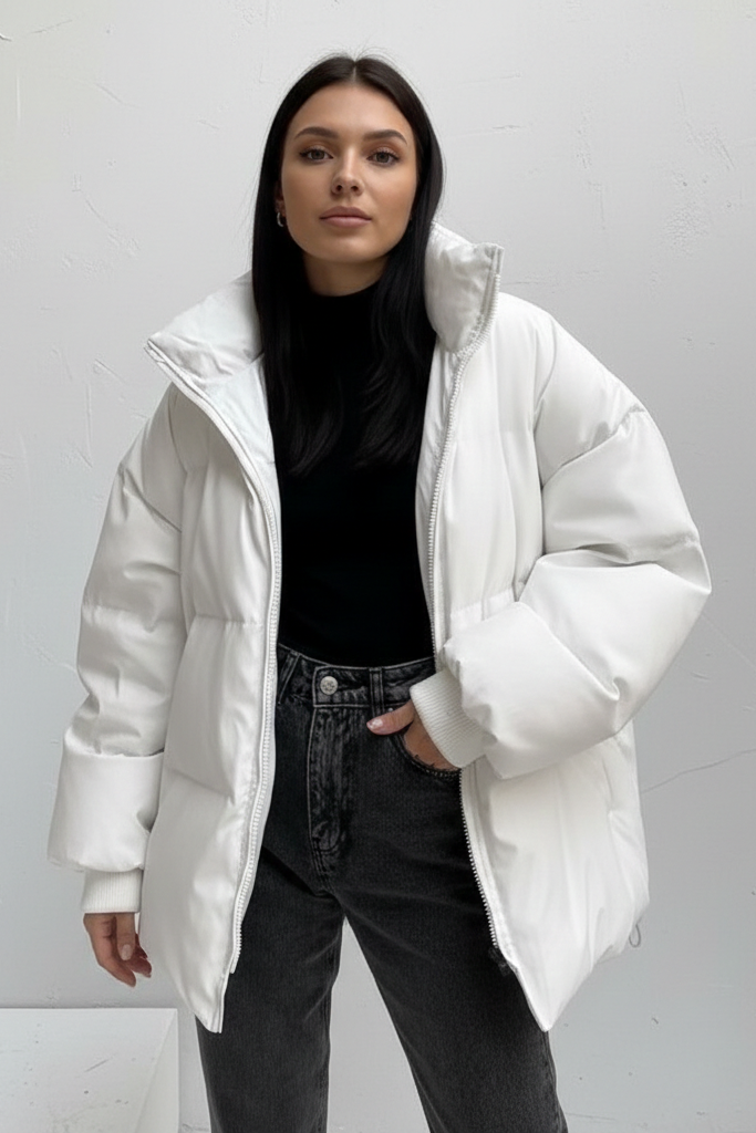 Chaqueta Puffer Oversized "Cocoon" – Abrigo Acolchado de Cuello Alto