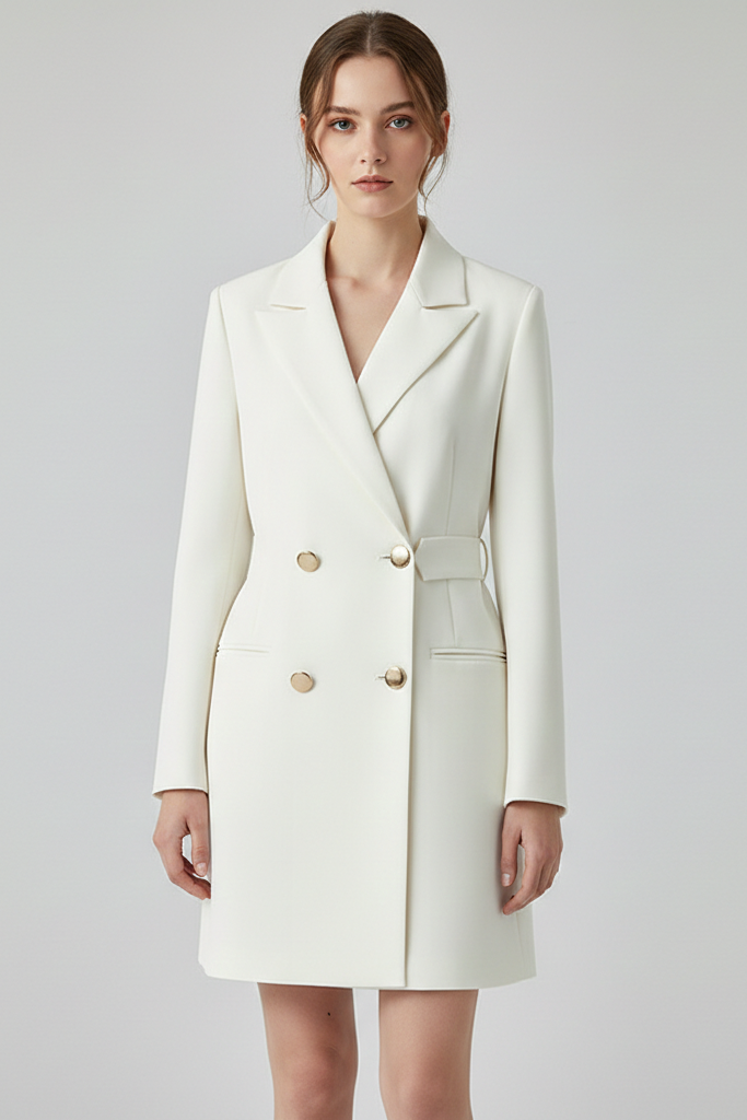 Vestido Blazer Entallado "Hourglass" con Botones Dorados