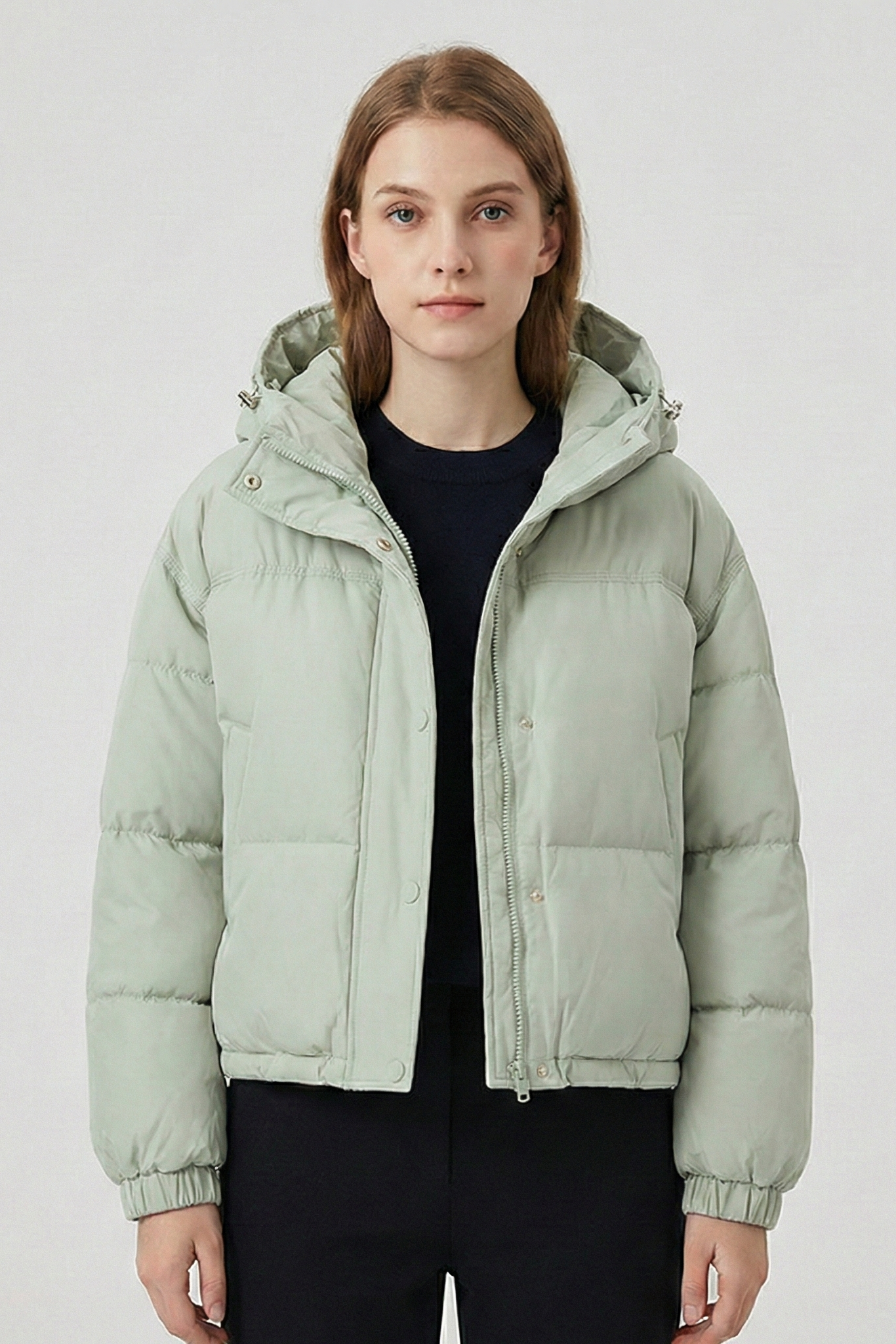 Chaqueta Puffer Corta "Soft Colors" – Plumas Básico con Capucha