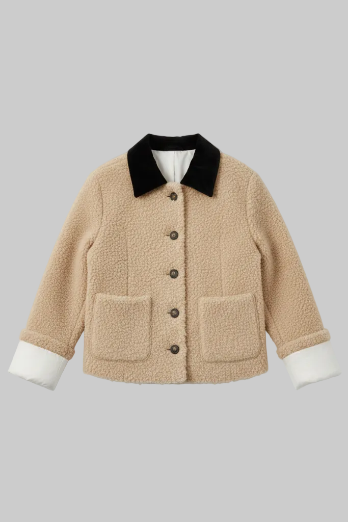 Chaqueta Corta Color-Block – Diseño Texturizado