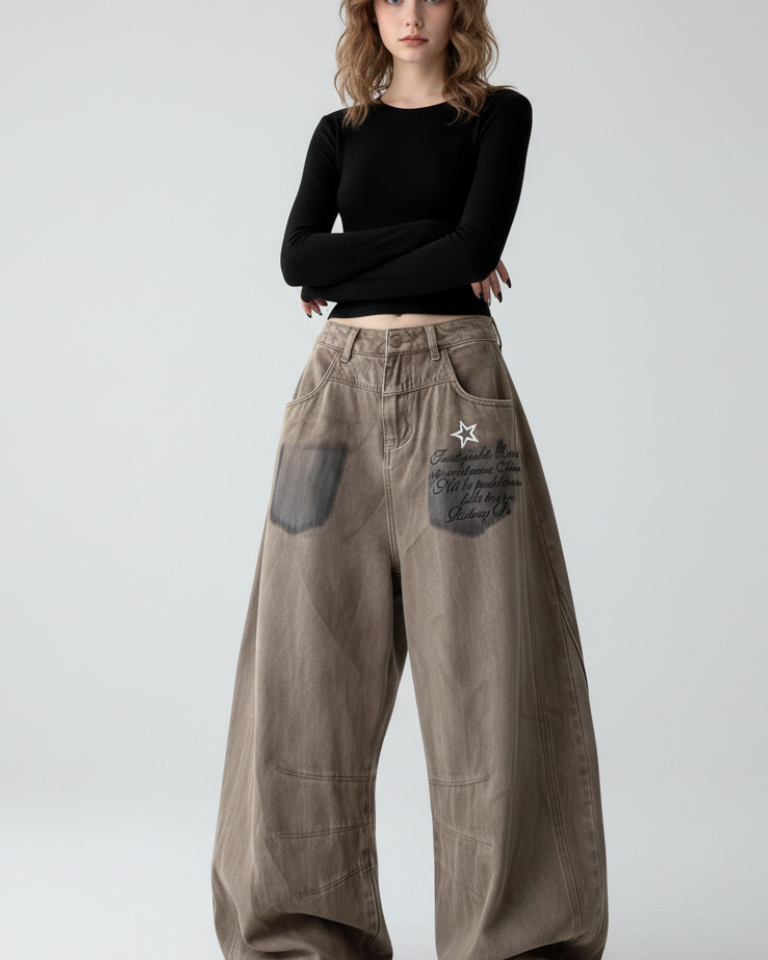 Pantalón Baggy Y2K – Estilo Paracaidista Grunge
