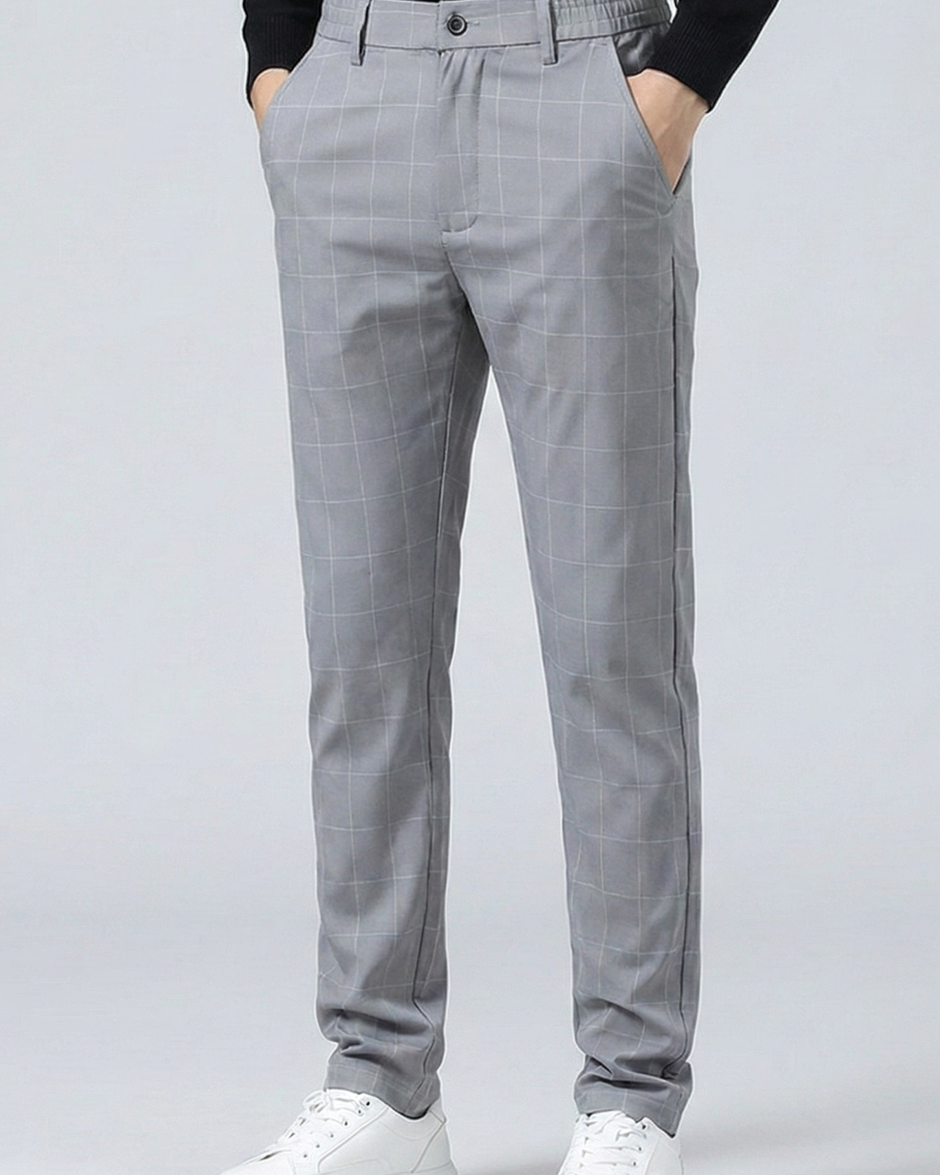 Pantalones de Vestir a Cuadros para Hombre – Pantalón Chino Elegante de Corte Moderno