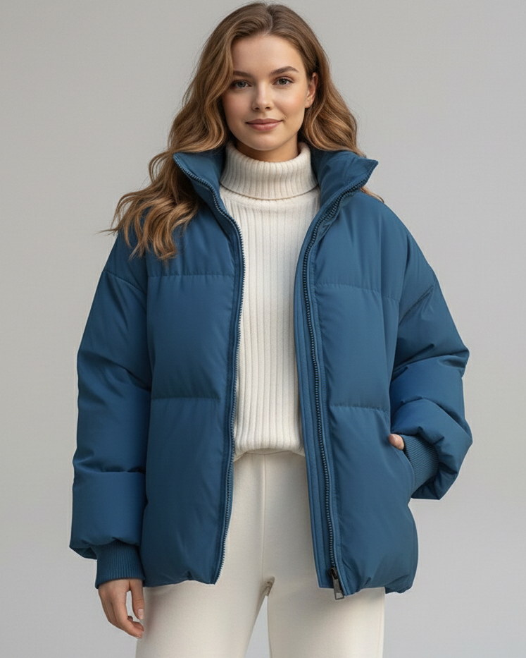 Chaqueta Puffer Oversized "Cocoon" – Abrigo Acolchado de Cuello Alto
