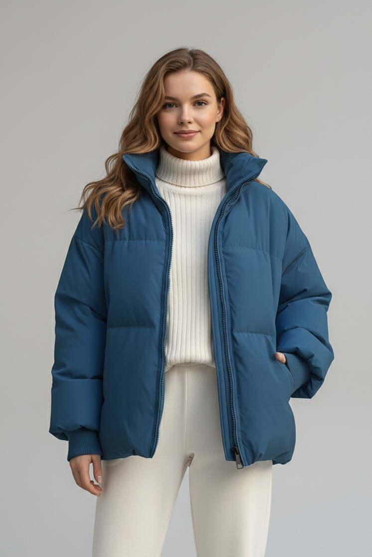 Chaqueta Puffer Oversized "Cocoon" – Abrigo Acolchado de Cuello Alto
