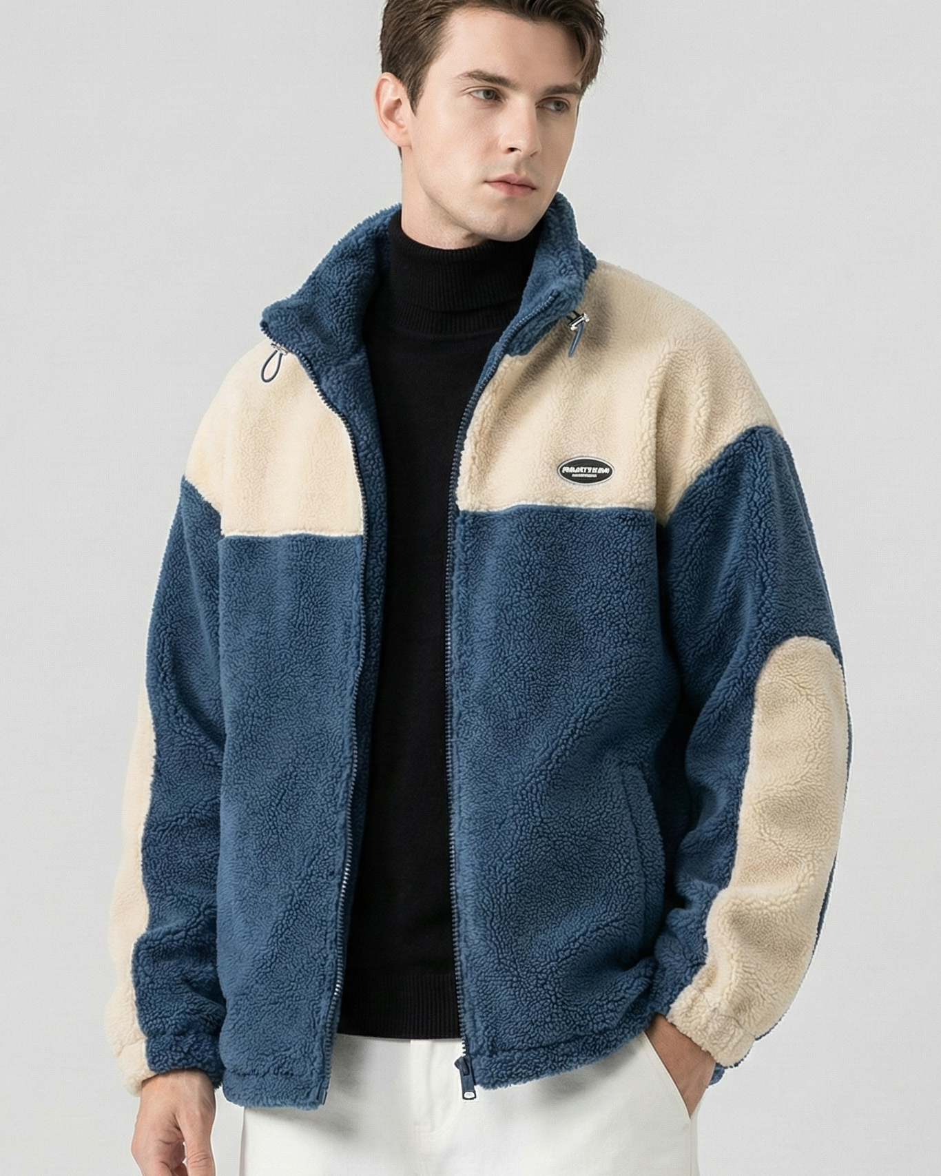 Sudadera de Forro Polar "Teddy" – Diseño Color Block con Cremallera