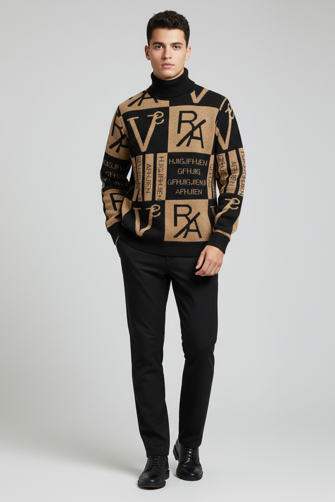 Jersey Cuello Alto Hombre Estampado Exclusivo