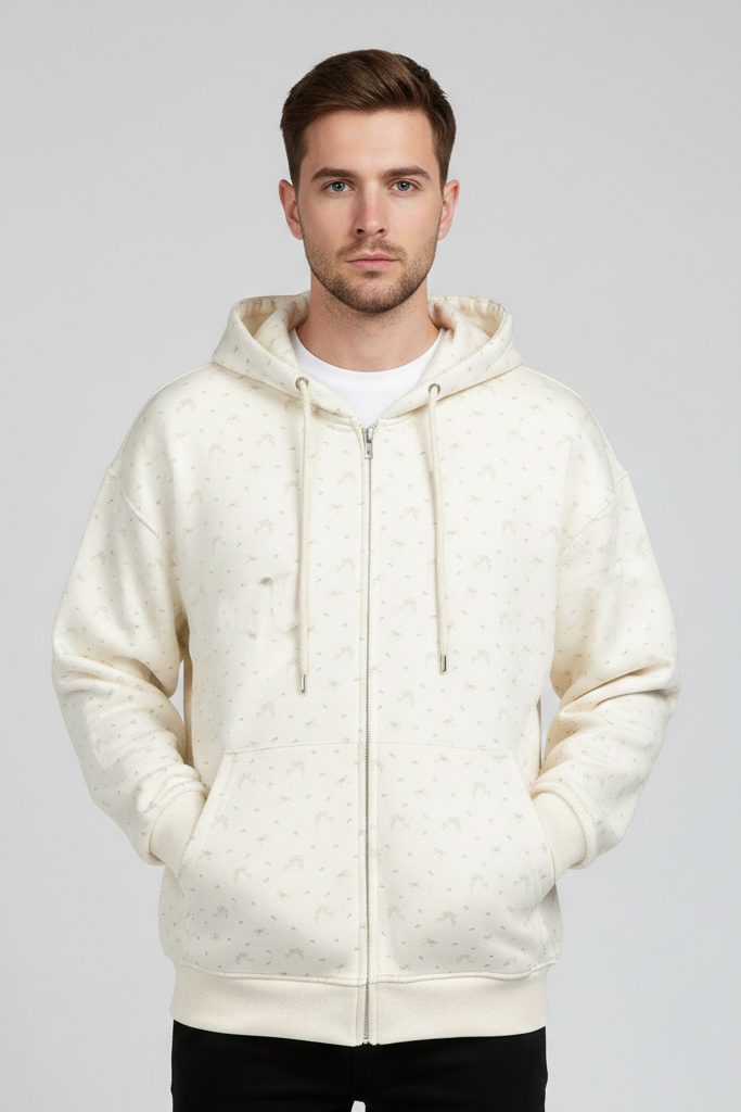 Sudadera con Cremallera y Estampado "Bowknot" – Hoodie Casual con Micro-Print