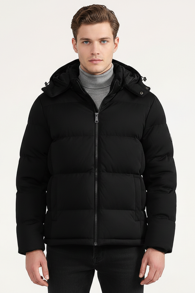 Essential Chaqueta Invierno Hombre | Plumífero Corto con Capucha Desmontable