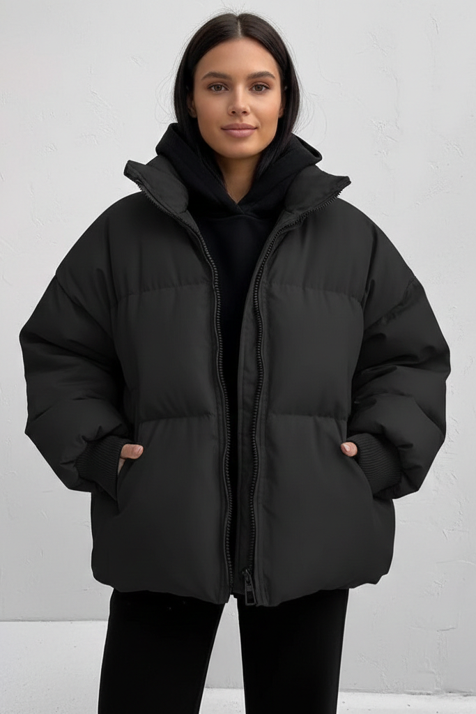 Chaqueta Puffer Oversized "Cocoon" – Abrigo Acolchado de Cuello Alto