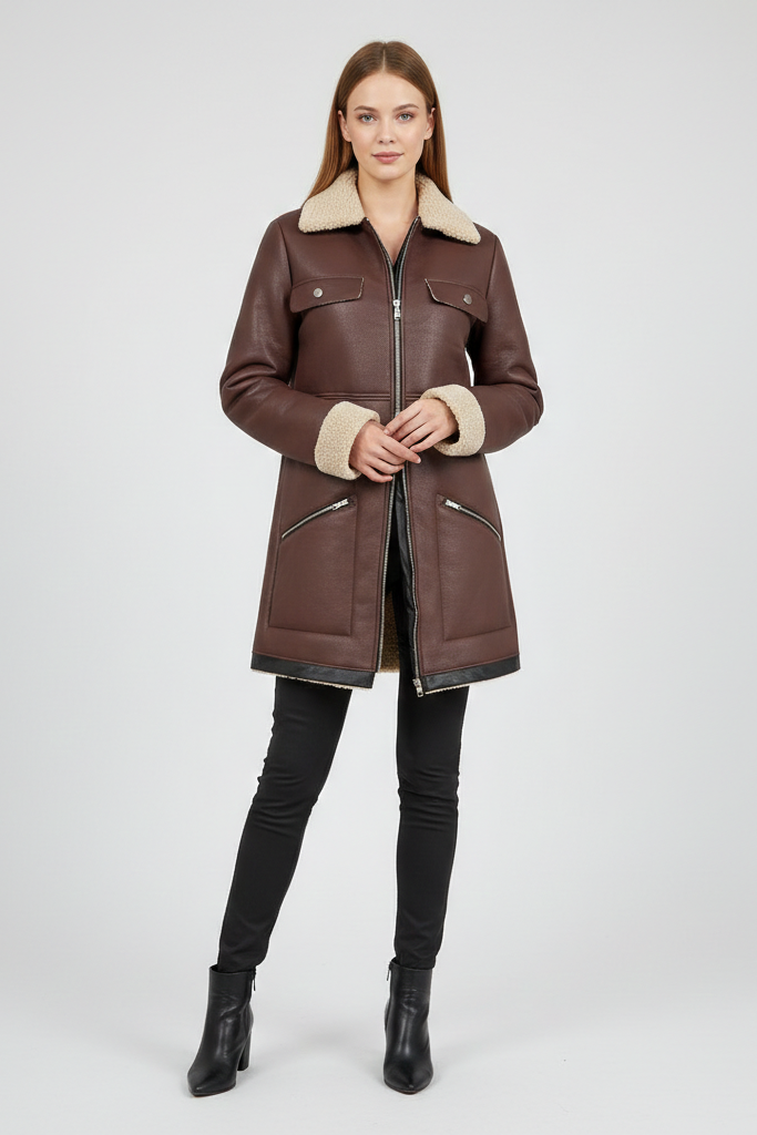 Abrigo Estilo Aviador "Aspen" con Interior de Borreguito