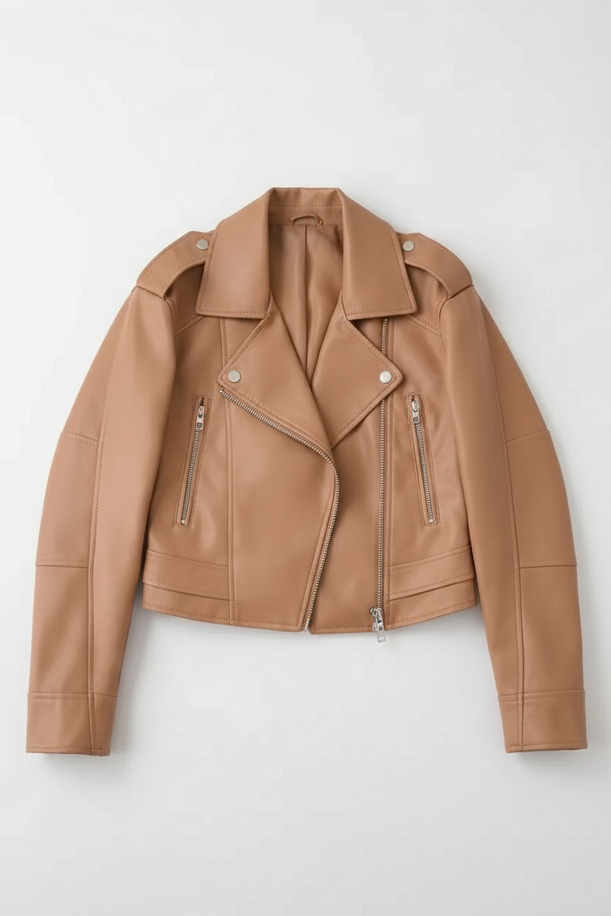 Cazadora Biker Corta – Estilo Motero Clásico